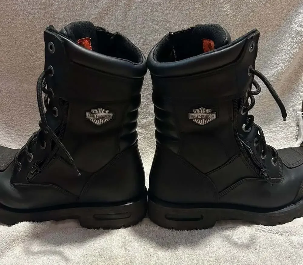 Harley-Davidson Men's Riddick Black Leather Motorcycle Boots Size 9M D98308
